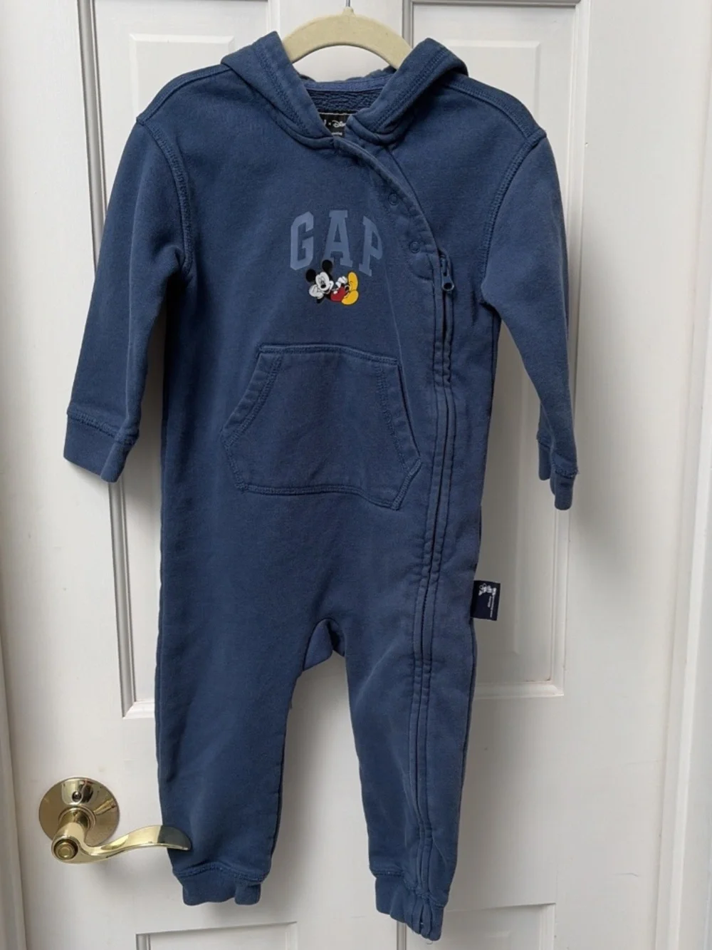 GAP x Disney 18-24 Months Mickey Hooded One-Piece Bodysuit